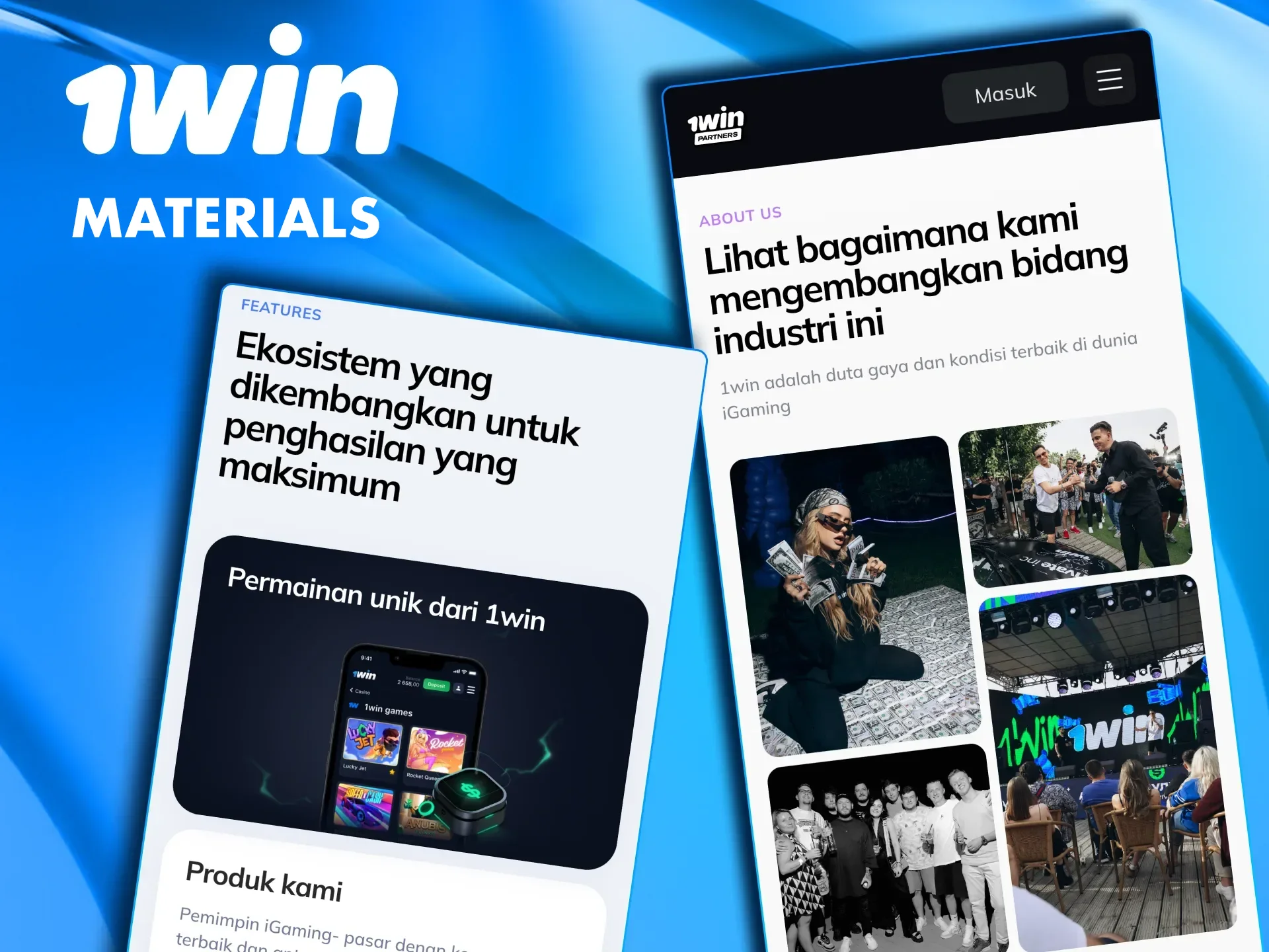 1win marketing materials help partners attract more players.