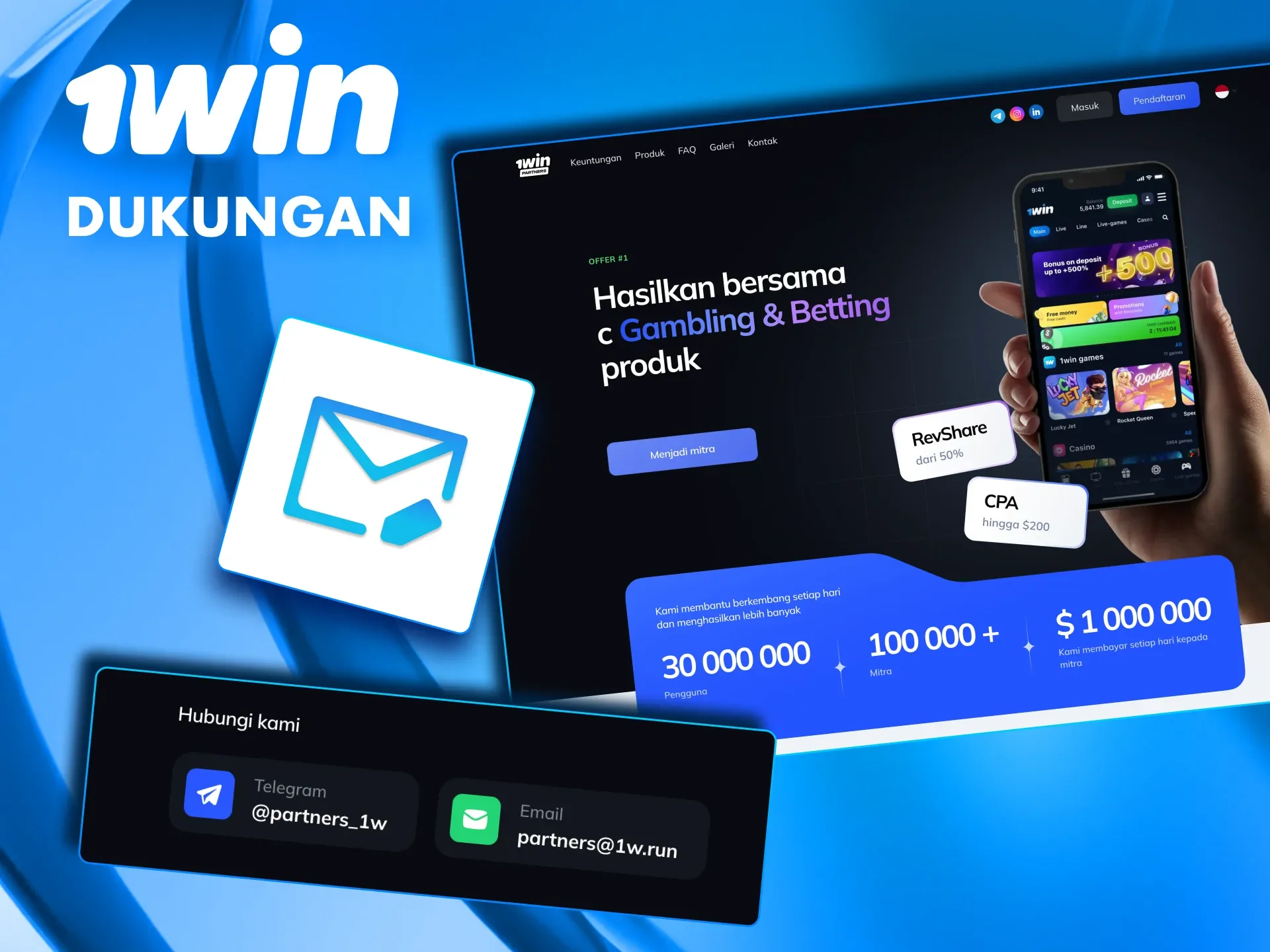 1win menyediakan manajer pribadi untuk setiap mitra afiliasi.