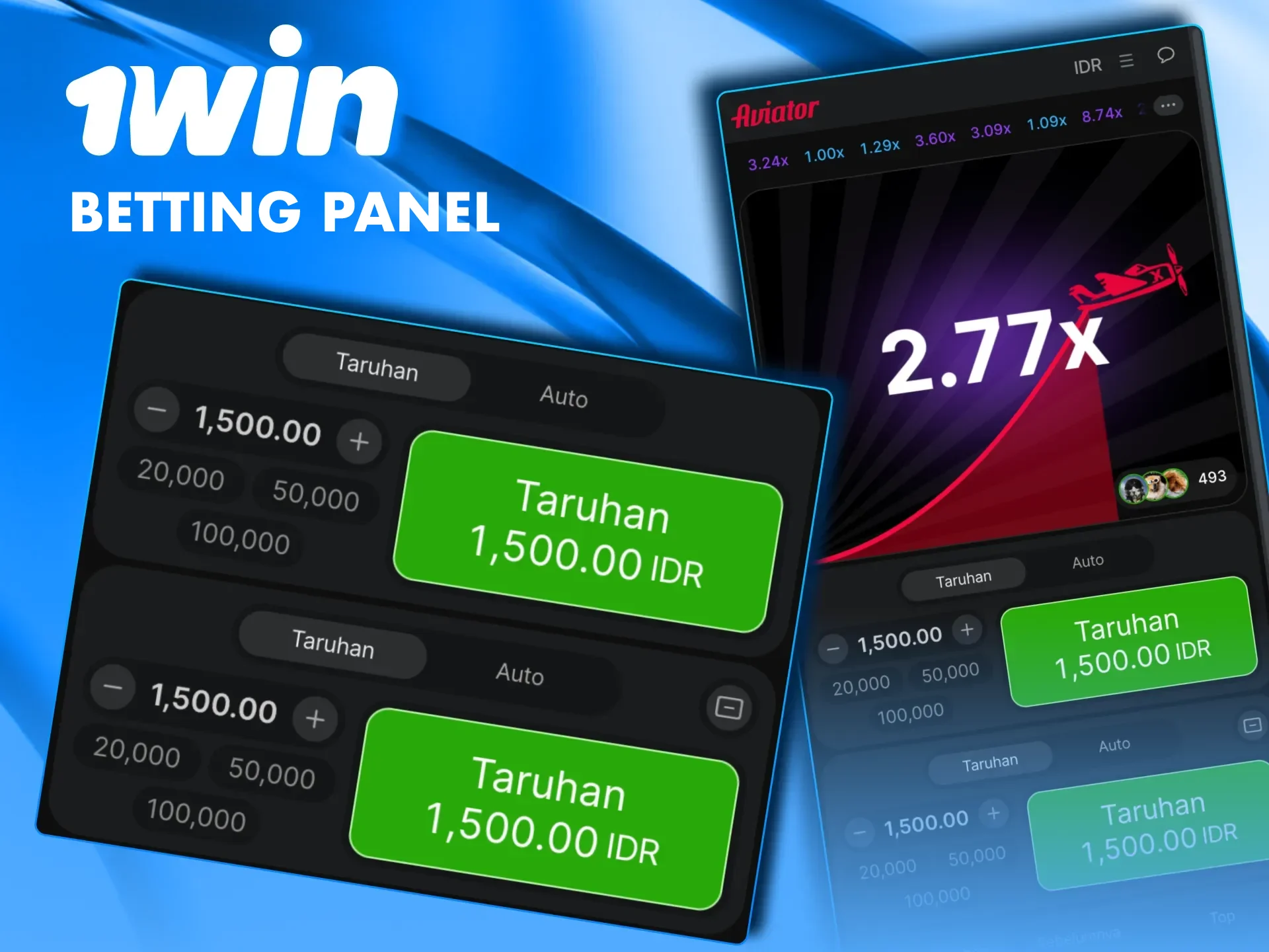 Organise bets on Aviator 1win's Betting Panel with complete control.