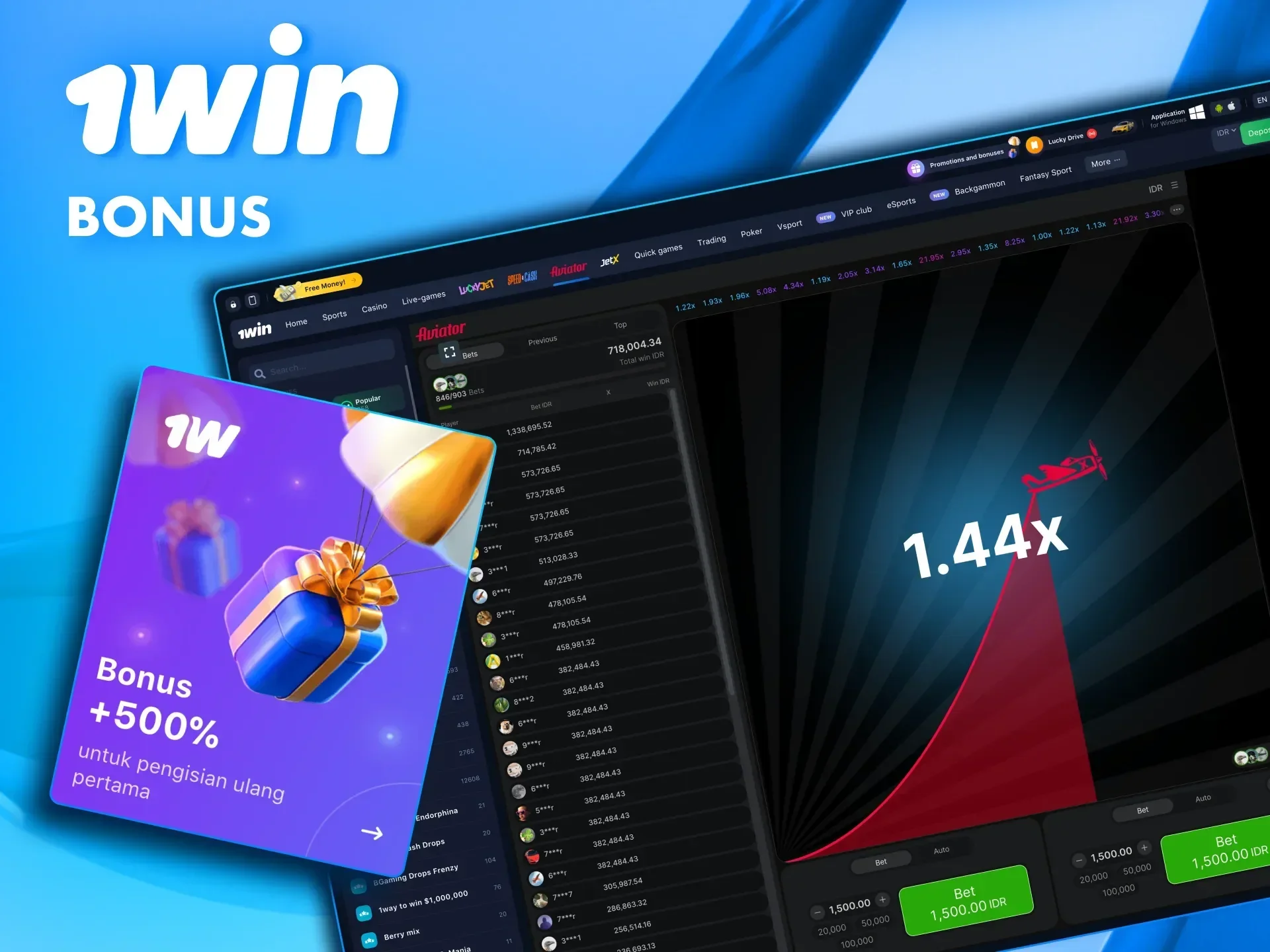 Enjoy extra benefits with the Aviator bonus at 1win.