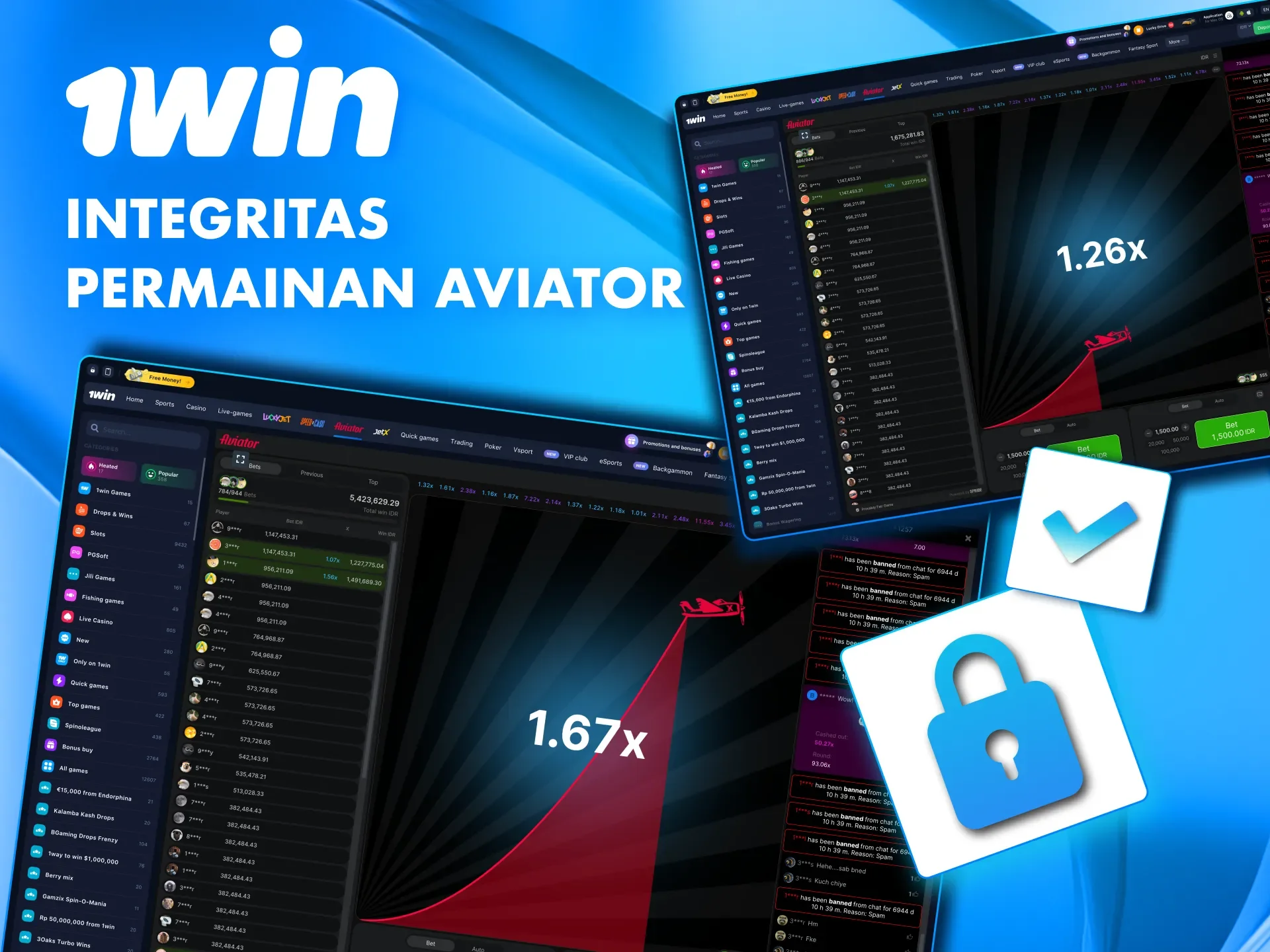 Provably Fair di Aviator 1win memastikan hasil unik dan tak terduga.