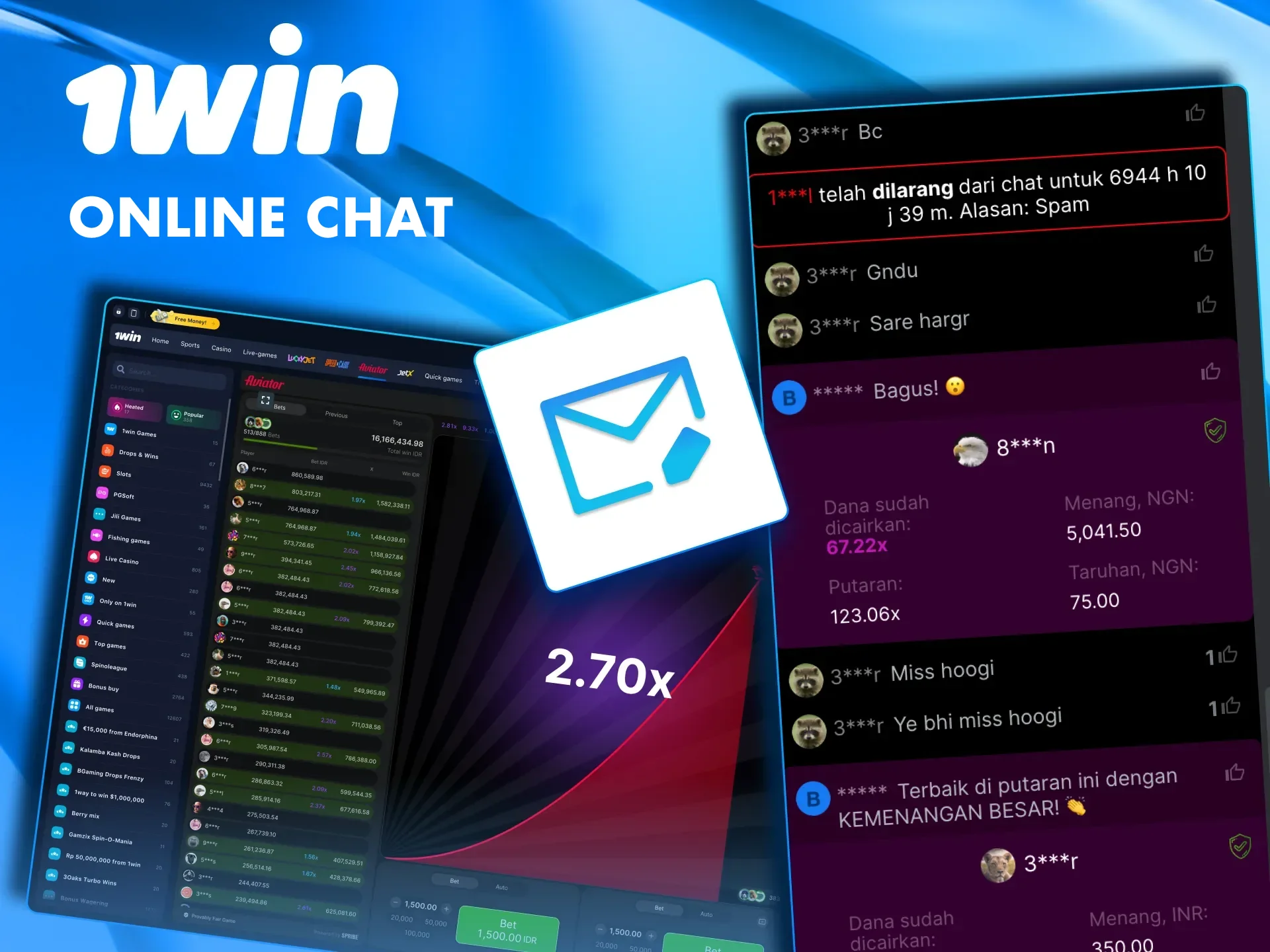 Discuss Aviator tactics at 1win directly via online chat.