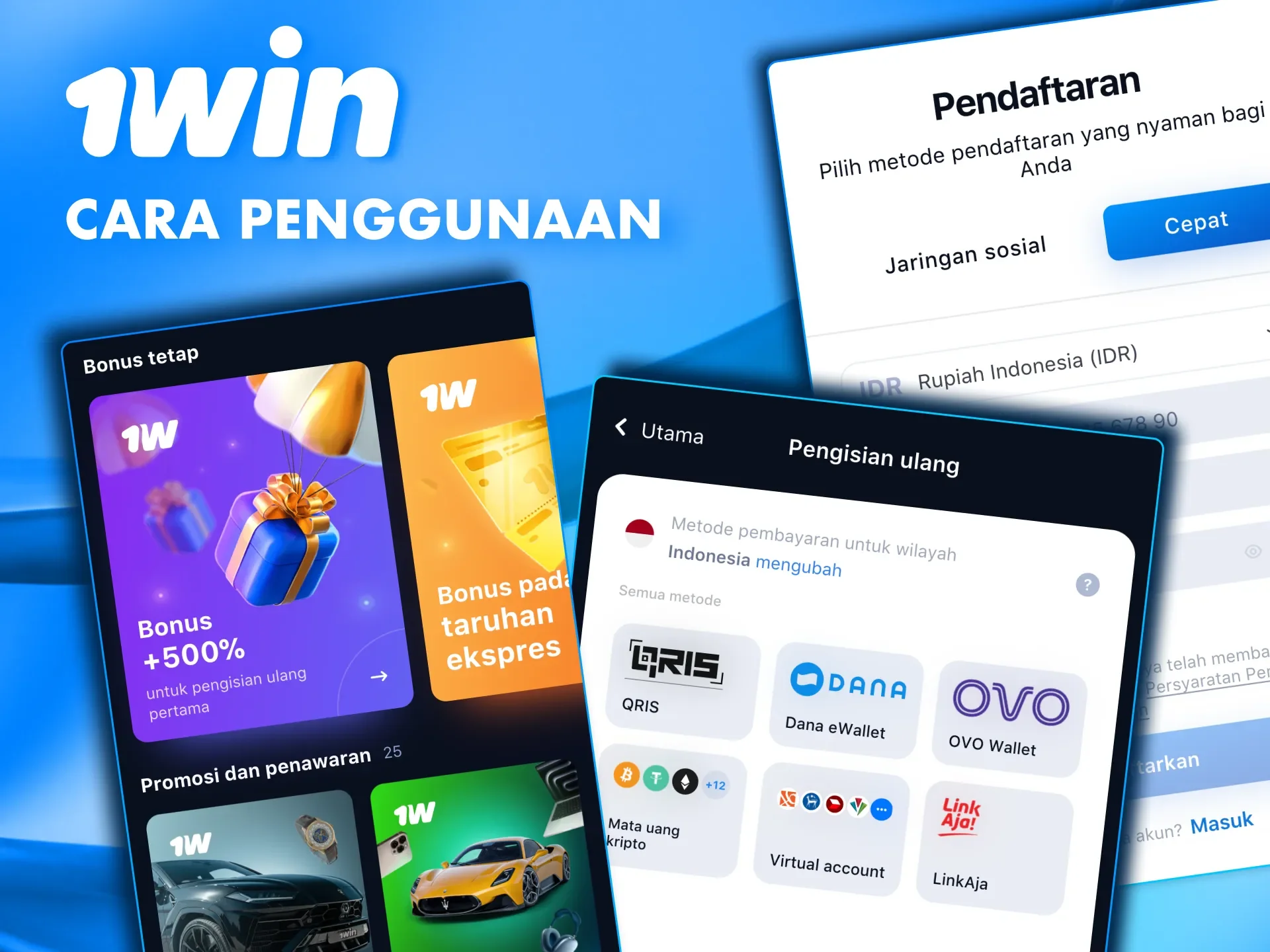 Cari tahu cara mendapatkan bonus pertama Anda dari kasino 1win.