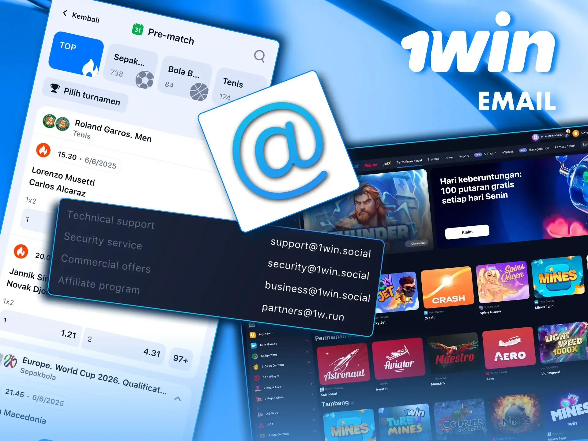 1win support email is available for complex and detailed issues.