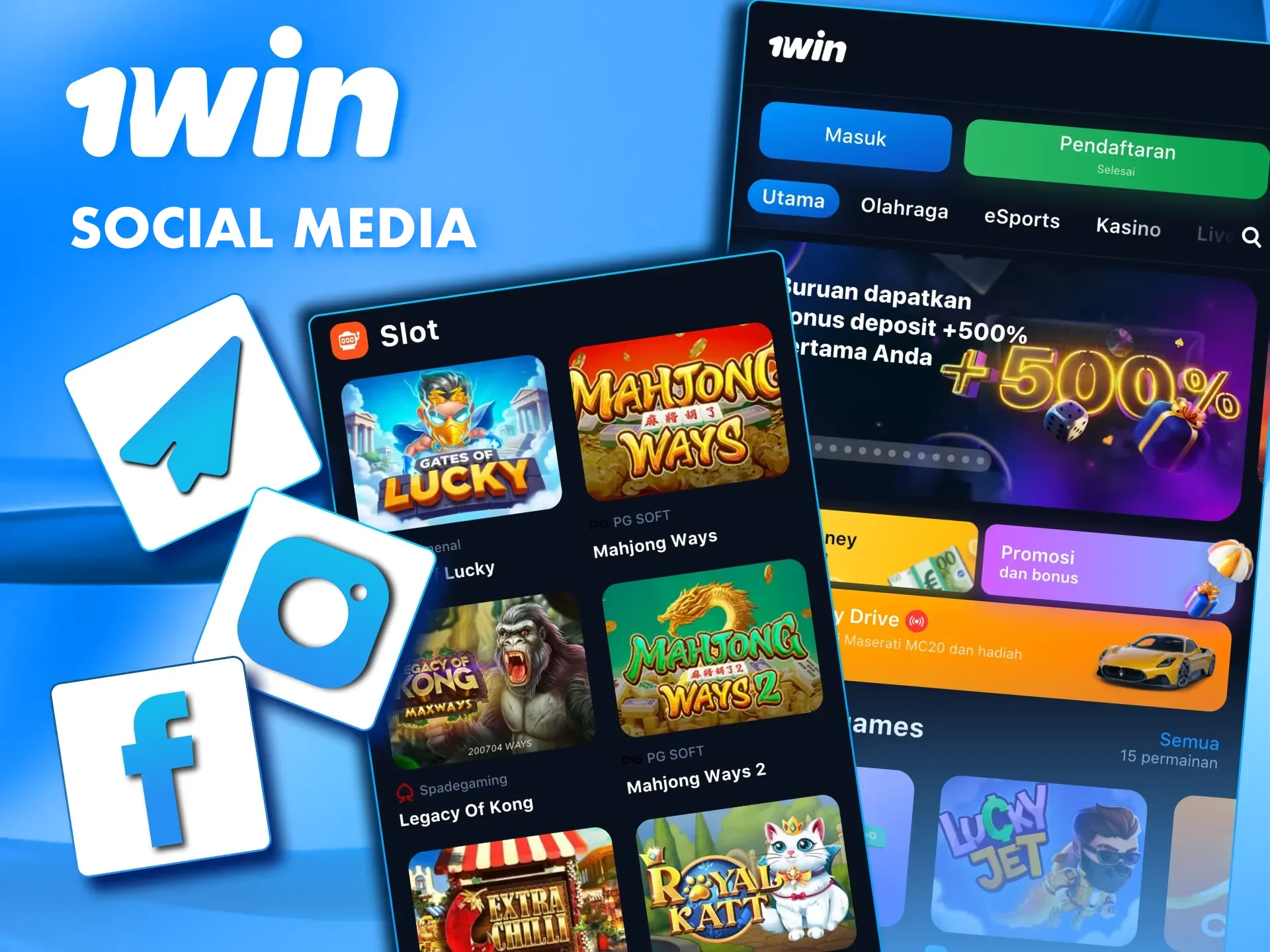 Follow 1win on Telegram, Facebook & Instagram for the latest news.