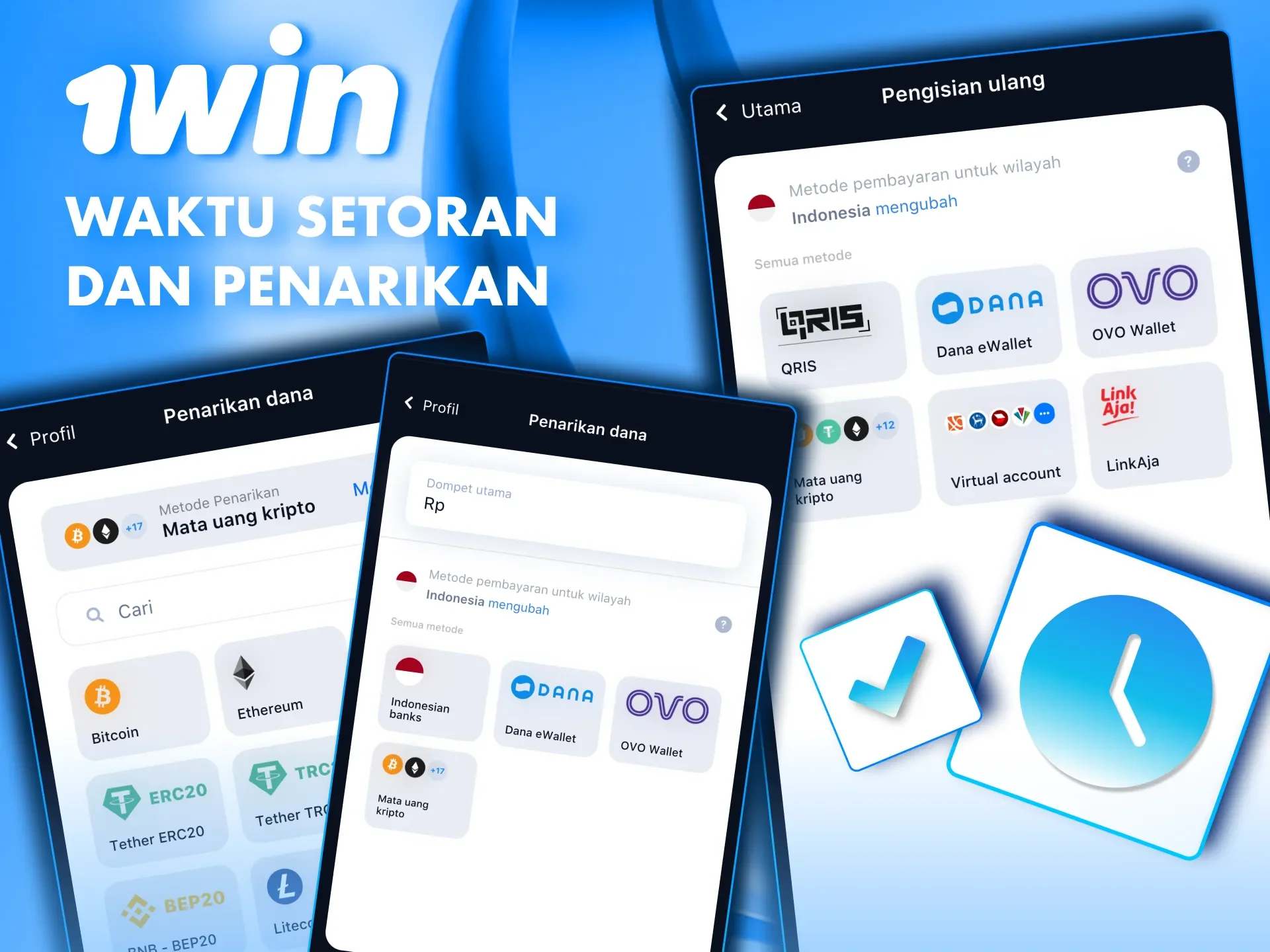 Dengan 1win, penarikan dana biasanya selesai dalam 5-15 menit.