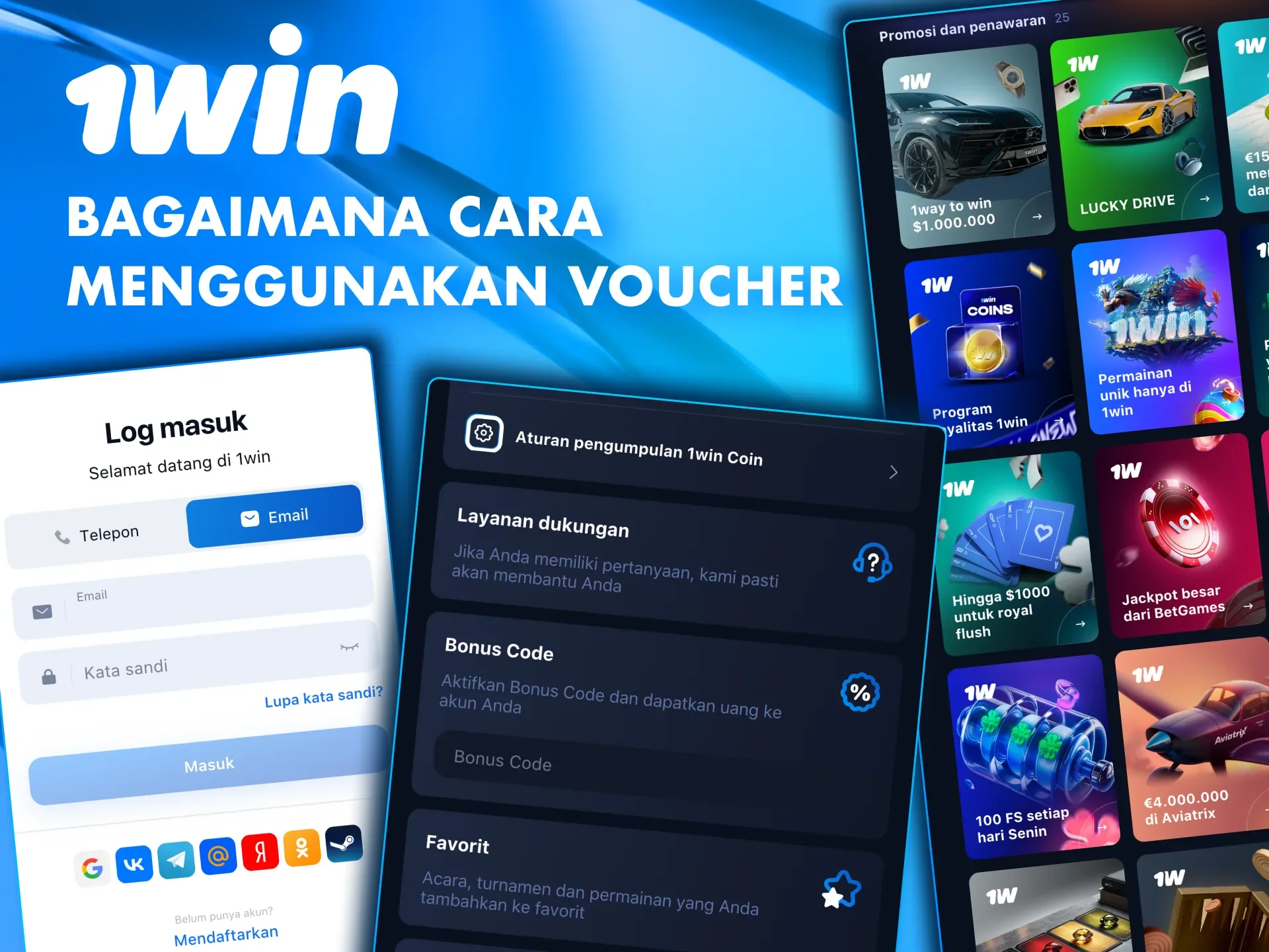 Pelajari metode efektif menggunakan kode promo dari kasino 1win.