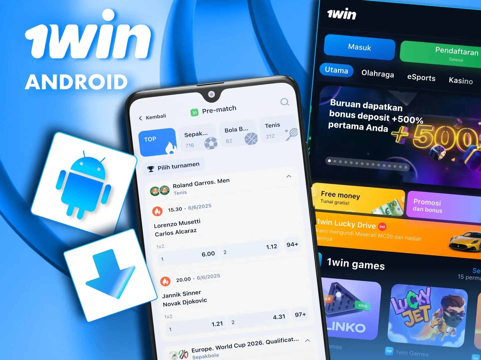 Use the instructions to download the 1win app to your Android device.