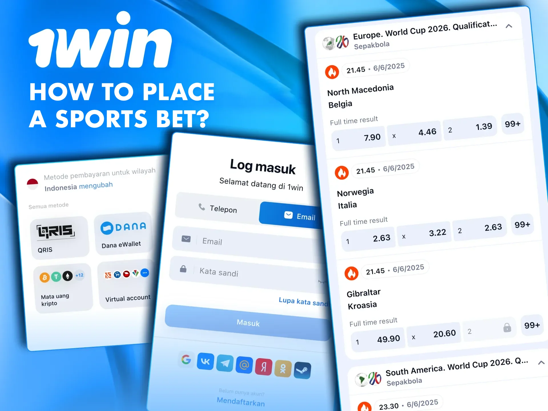 Place your bets on the most popular sports available on the 1win website.