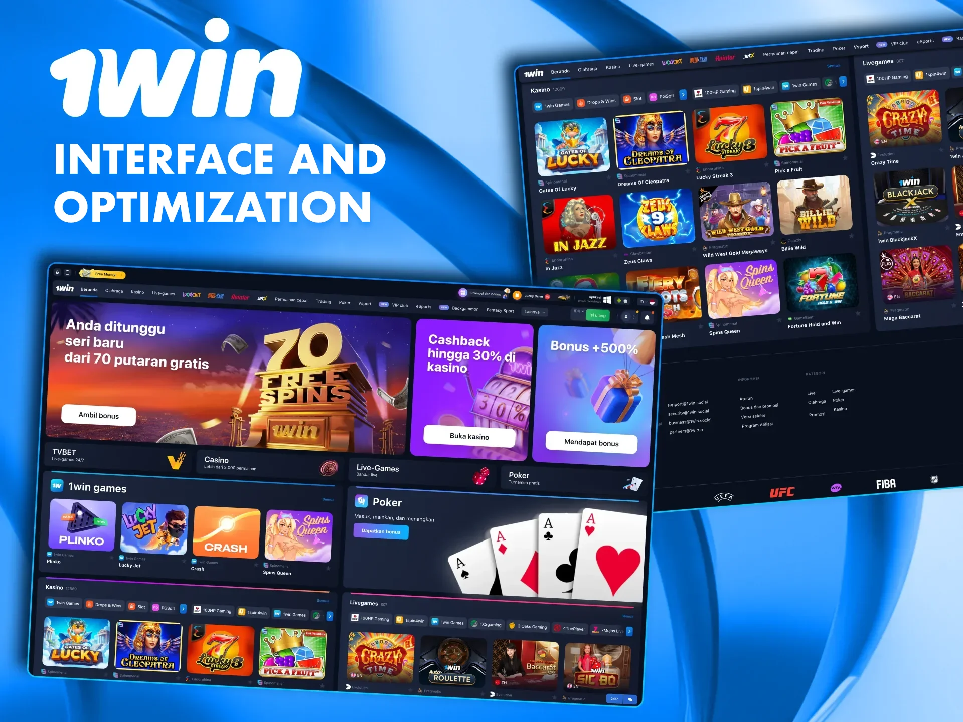 Take a look at the 1win website interface.