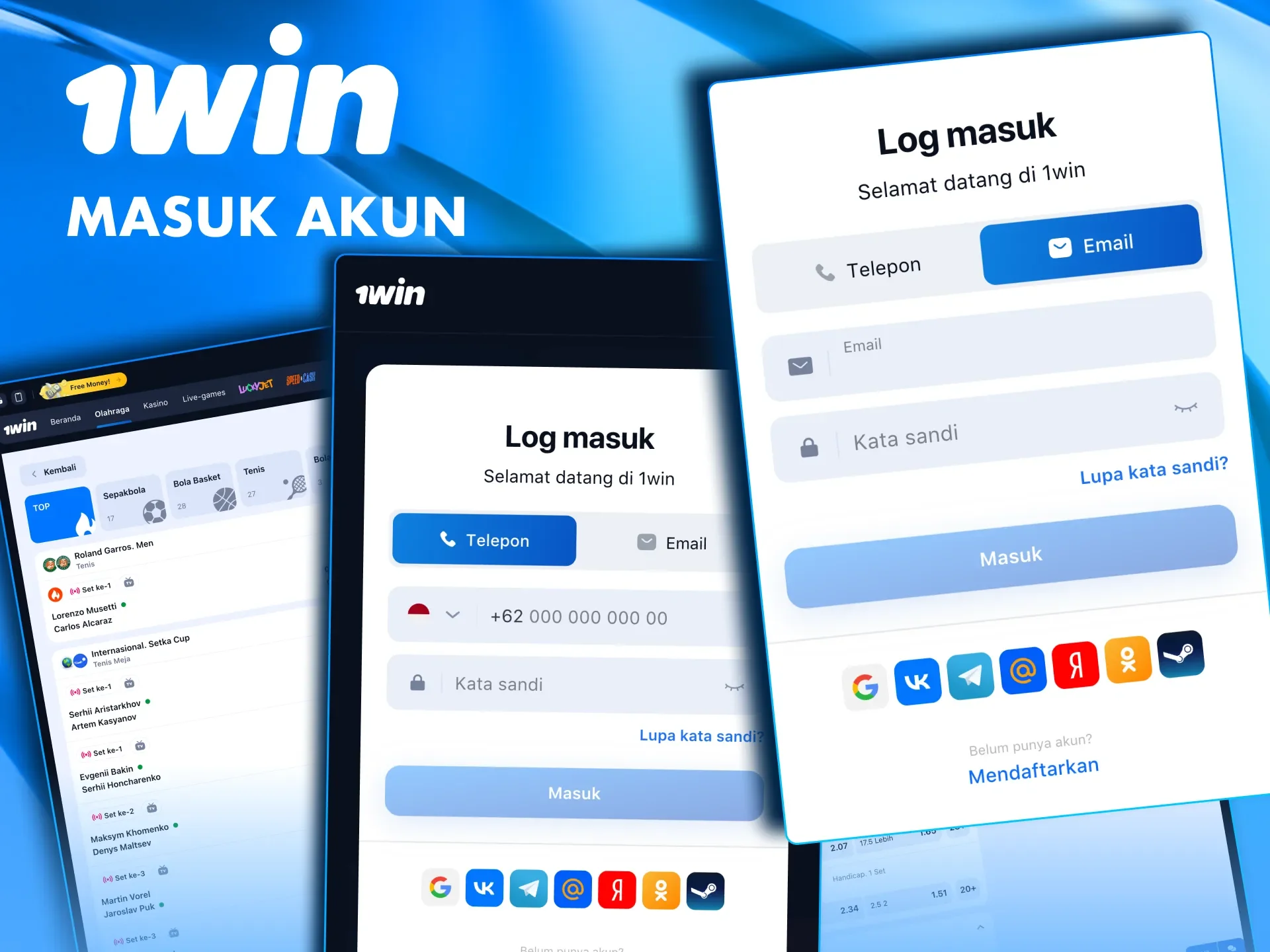 Untuk mengakses taruhan di situs web 1win, Anda harus masuk ke akun Anda.