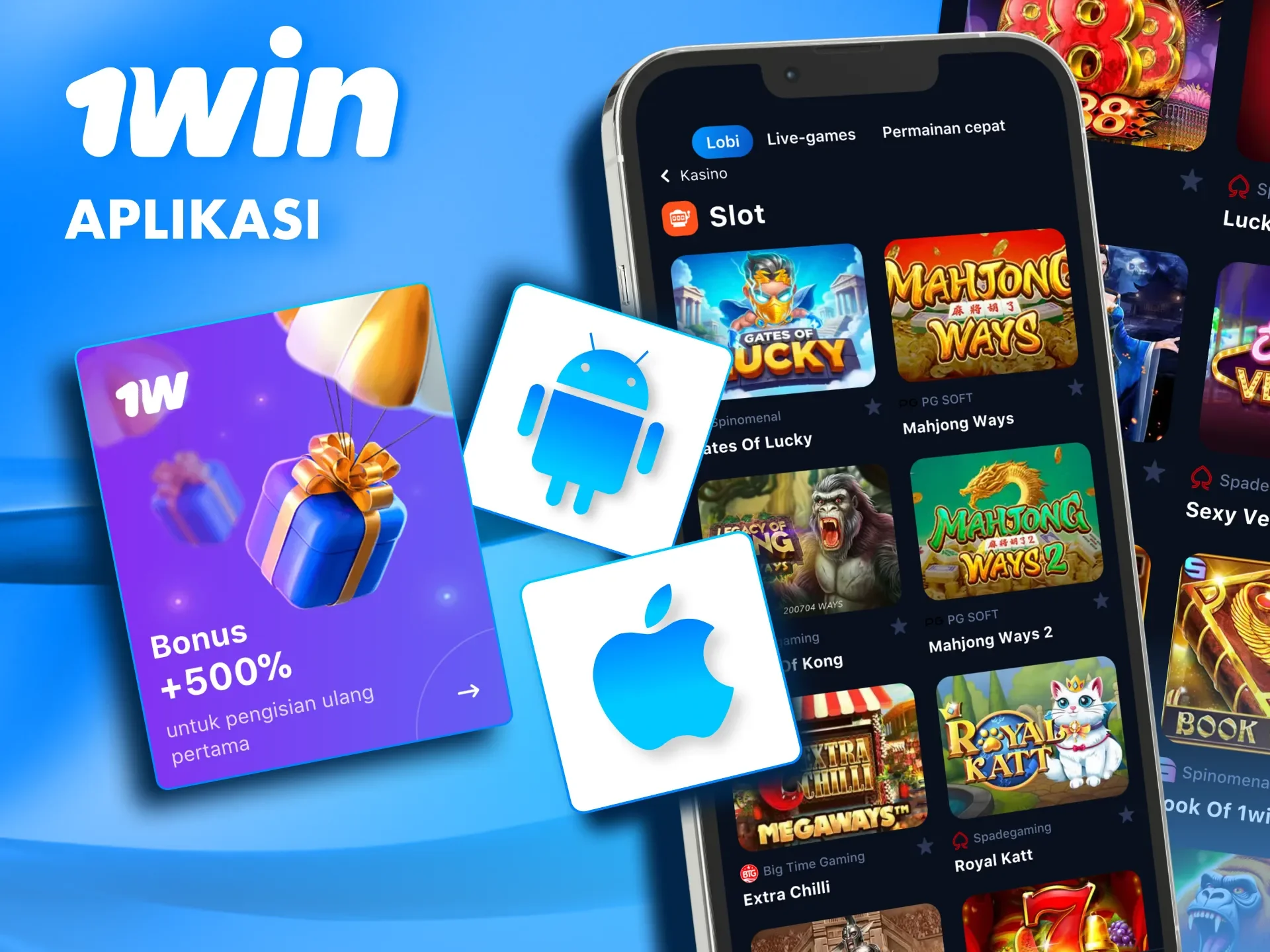 Instal aplikasi 1win dan dapatkan 200 koin untuk pengalaman bermain lebih seru.