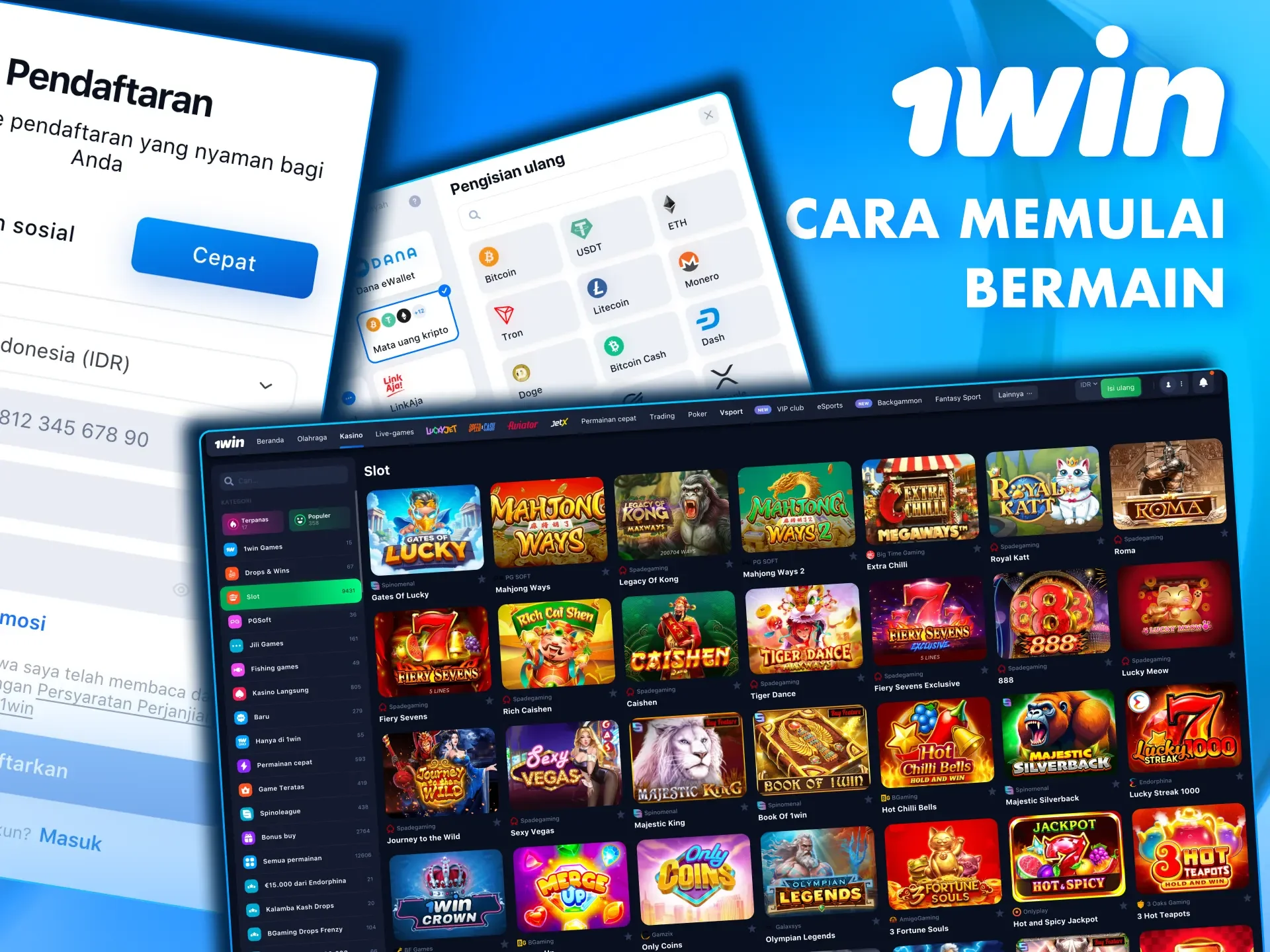 1win memungkinkan pemain mendaftar dan mulai bermain slot dalam hitungan menit.