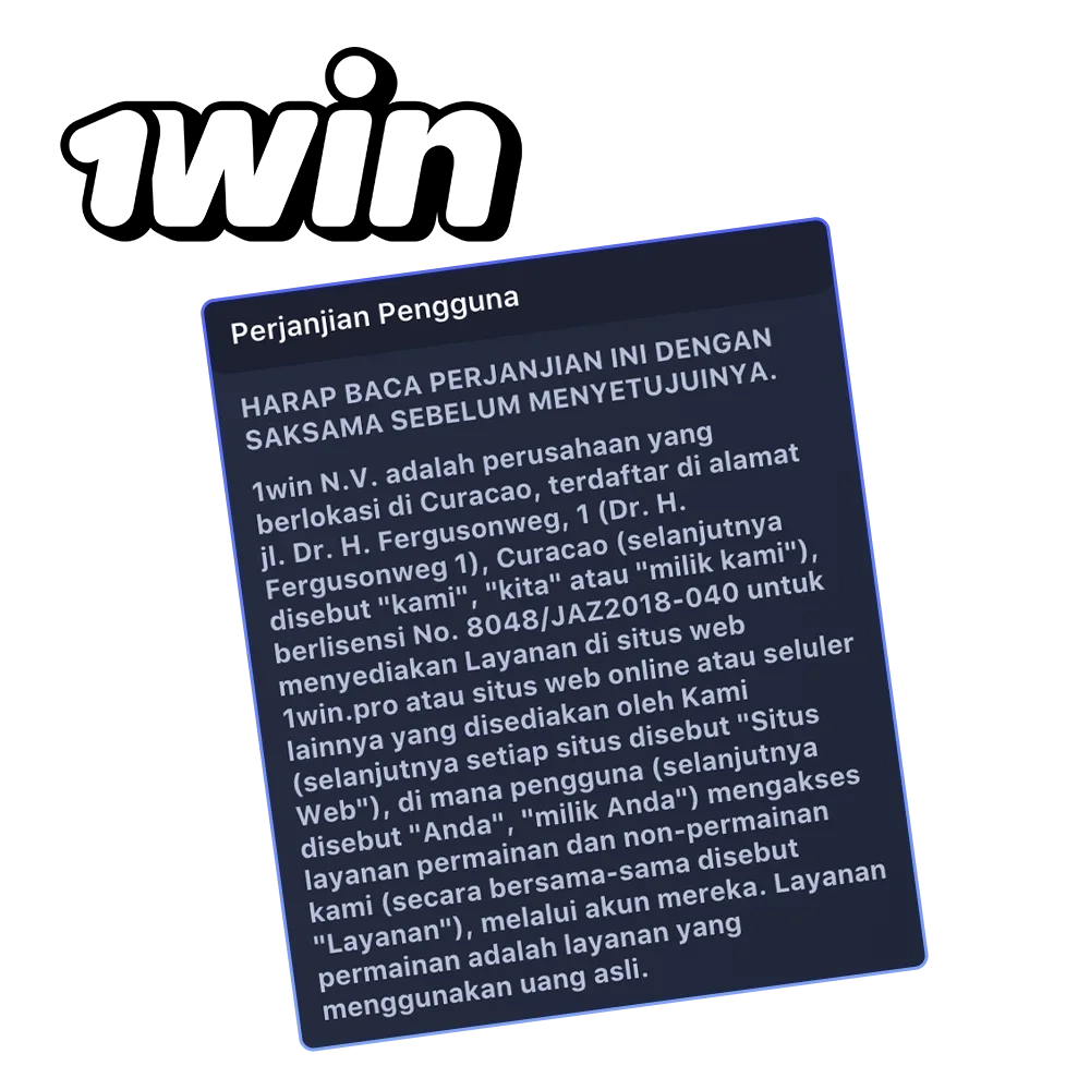 Baca dengan cermat aturan utama situs perjudian 1win.