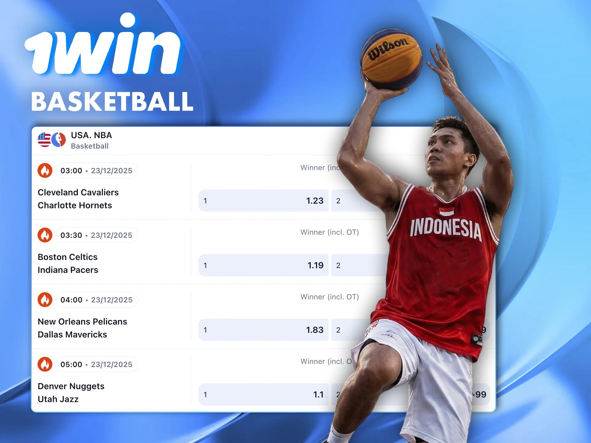 Place your bets on the best basketball teams on the 1win website.
