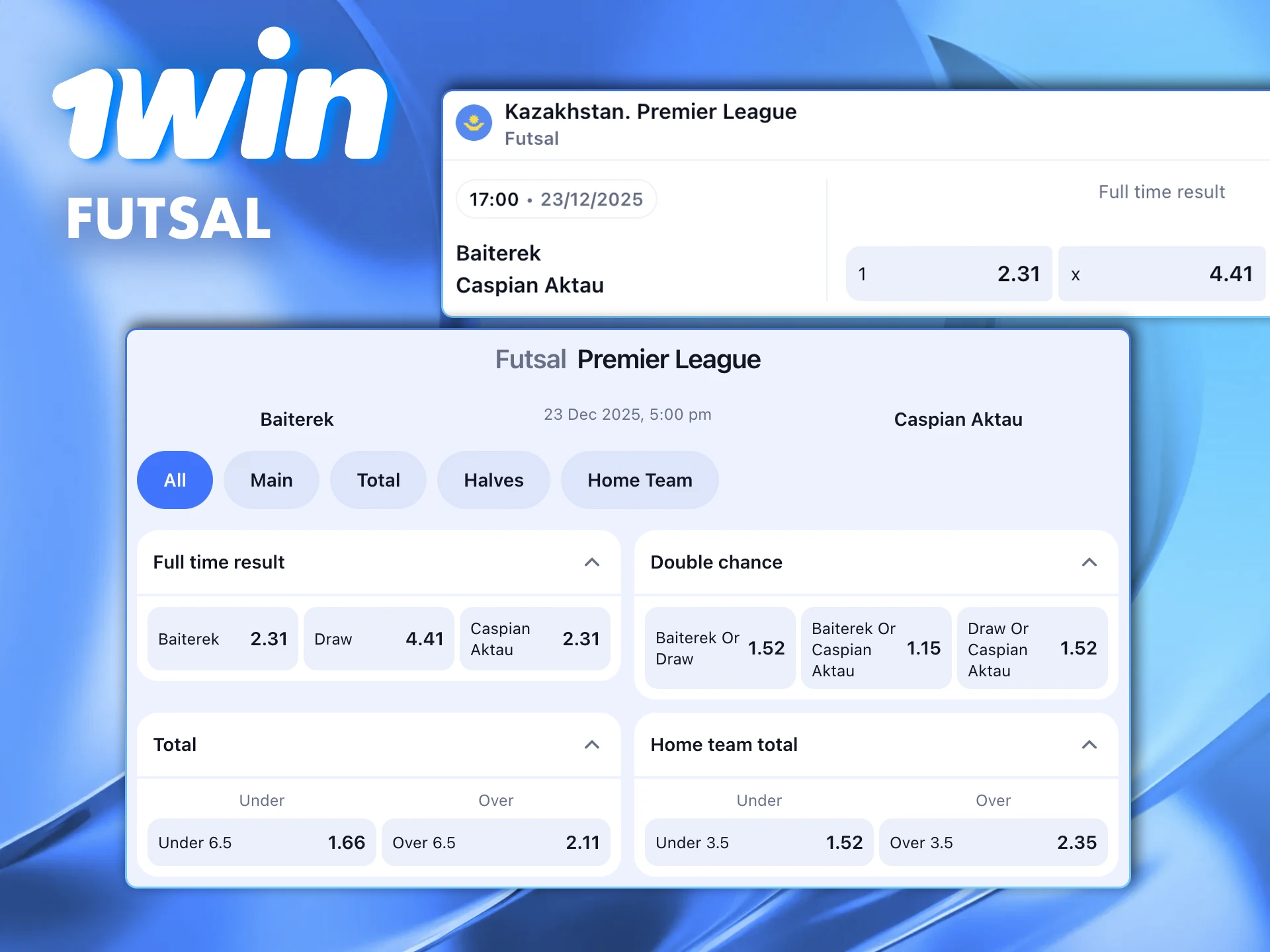 Turnamen futsal terbaik dan paling seru menanti taruhan Anda di situs 1win.