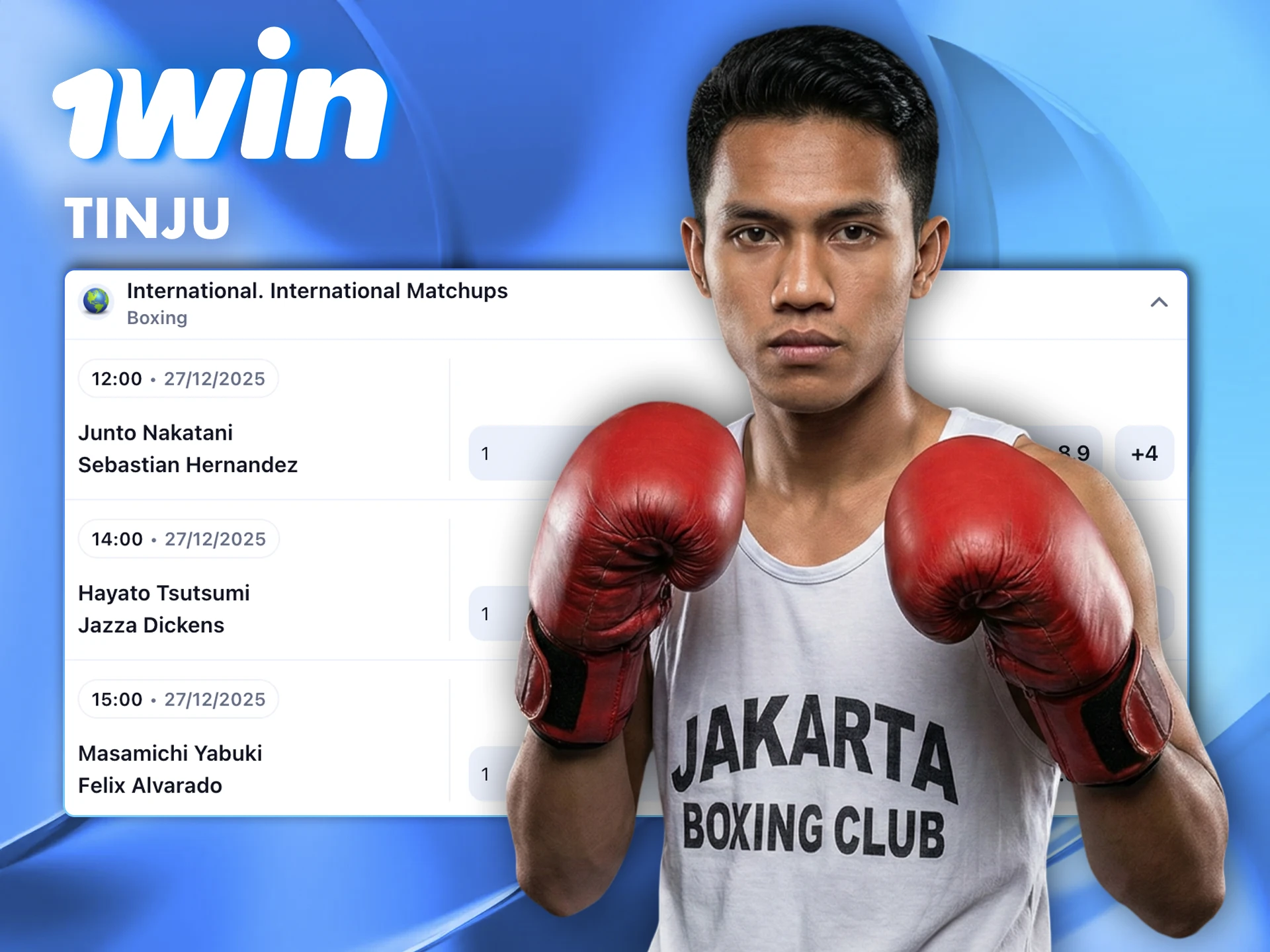 Manfaatkan bonus untuk memasang taruhan pertama Anda pada tinju di bandar taruhan 1win.